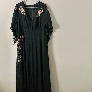 Torrid Embroidered Black Lace Maxi Dress
